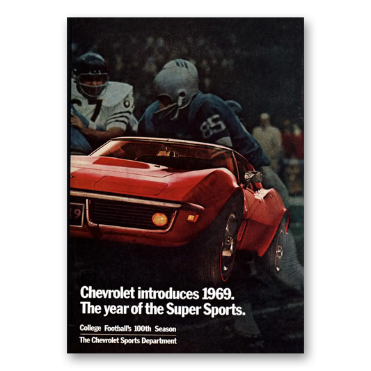 1968 Chevrolet Corvette College Footballs 100th Season 16 Pages Vintage Magazine Print Ad