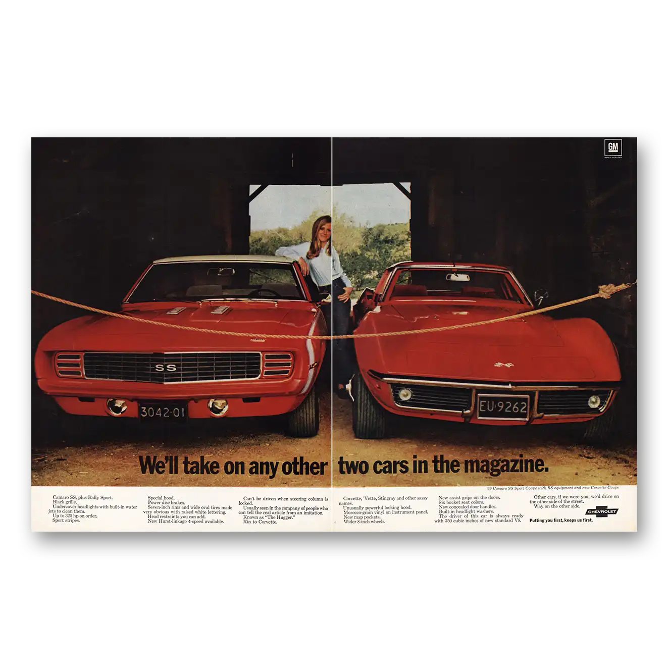 1969 Chevrolet Camaro Plus Rally Sport Take On Any Other Vintage Magazine Print Ad