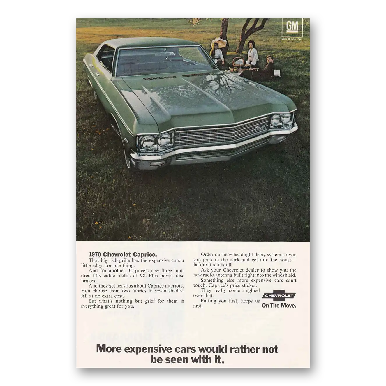 1970 Chevrolet Caprice Big Rich Grille Vintage Magazine Print Ad