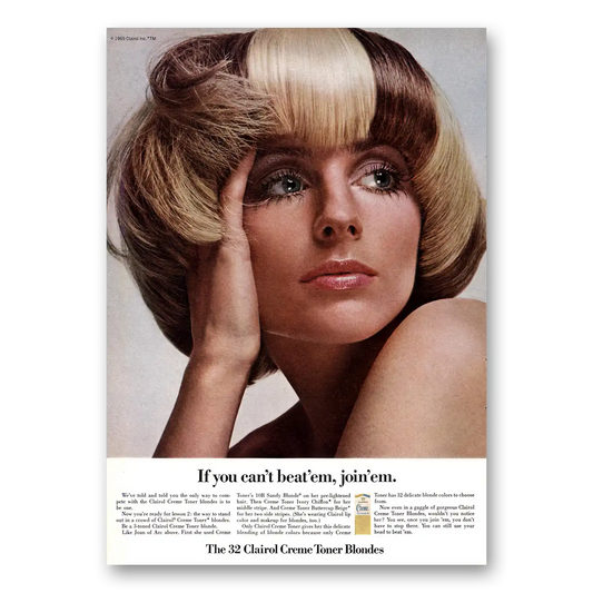 1969 Clairol Creme Toner Blondes Cant Beat Em Join Em Vintage Magazine Print Ad