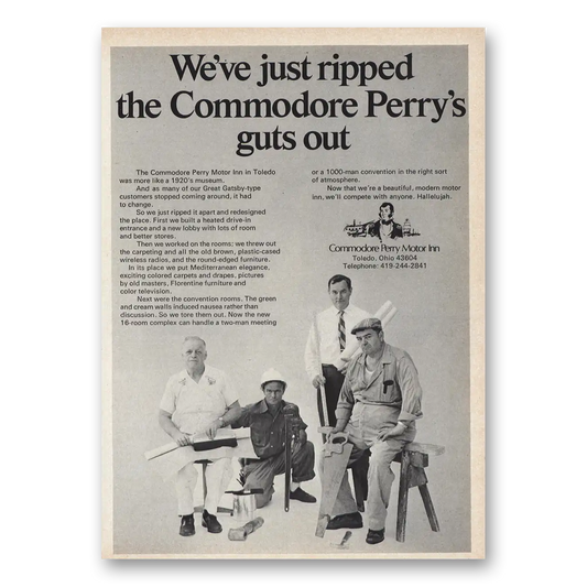 1969 Commodore Perry Motor Inn Just Ripped Guts Out Vintage Magazine Print Ad