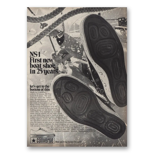 1969 Converse Shoes NS1 First New Boat Shoe 25 Years Vintage Magazine Print Ad