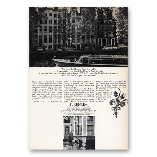 1969 F J Cooper 17th Century Amsterdam Home Vintage Magazine Print Ad