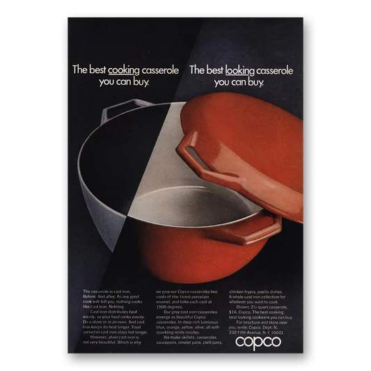 1969 Copco Casserole Best Looking Casserole You Can Buy Vintage Magazine Print Ad