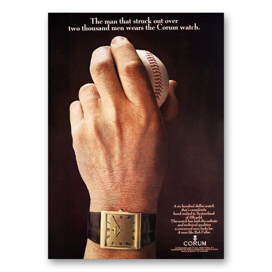 1969 Corum Watch Man Struck Out Over Two Thousand Men Vintage Magazine Print Ad