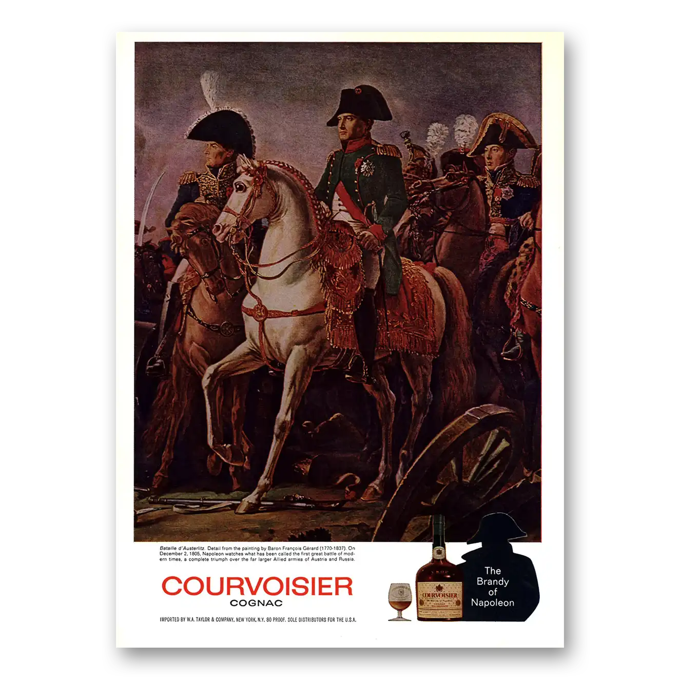 1969 Courvoisier Bataille d Austerlitz Vintage Magazine Print Ad