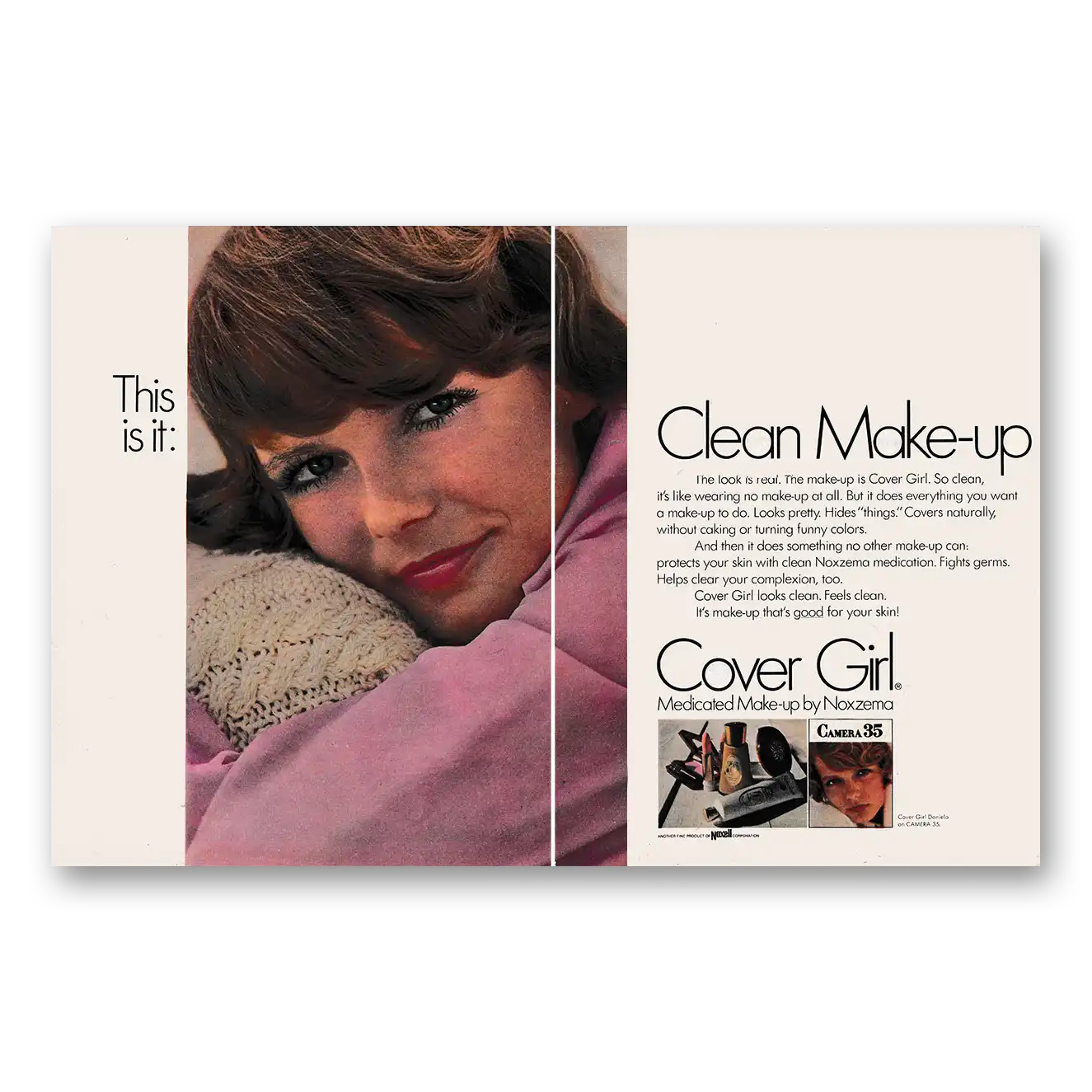 1969 Cover Girl Make Up Clean Make Up Vintage Magazine Print Ad