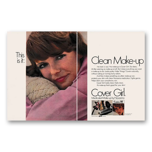 1969 Cover Girl Make Up Clean Make Up Vintage Magazine Print Ad