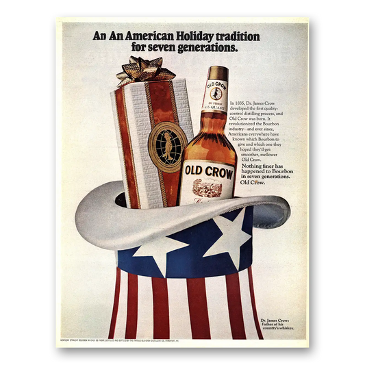 1969 Old Crow Whiskey An American Holiday Tradition Vintage Magazine Print Ad