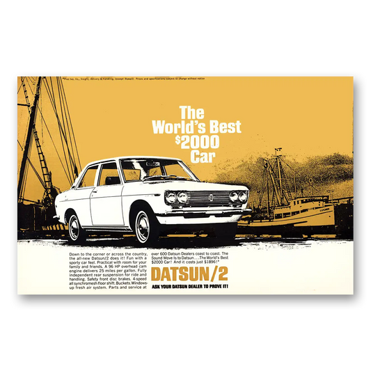 1969 Datsun Worlds Best Car Vintage Magazine Print Ad