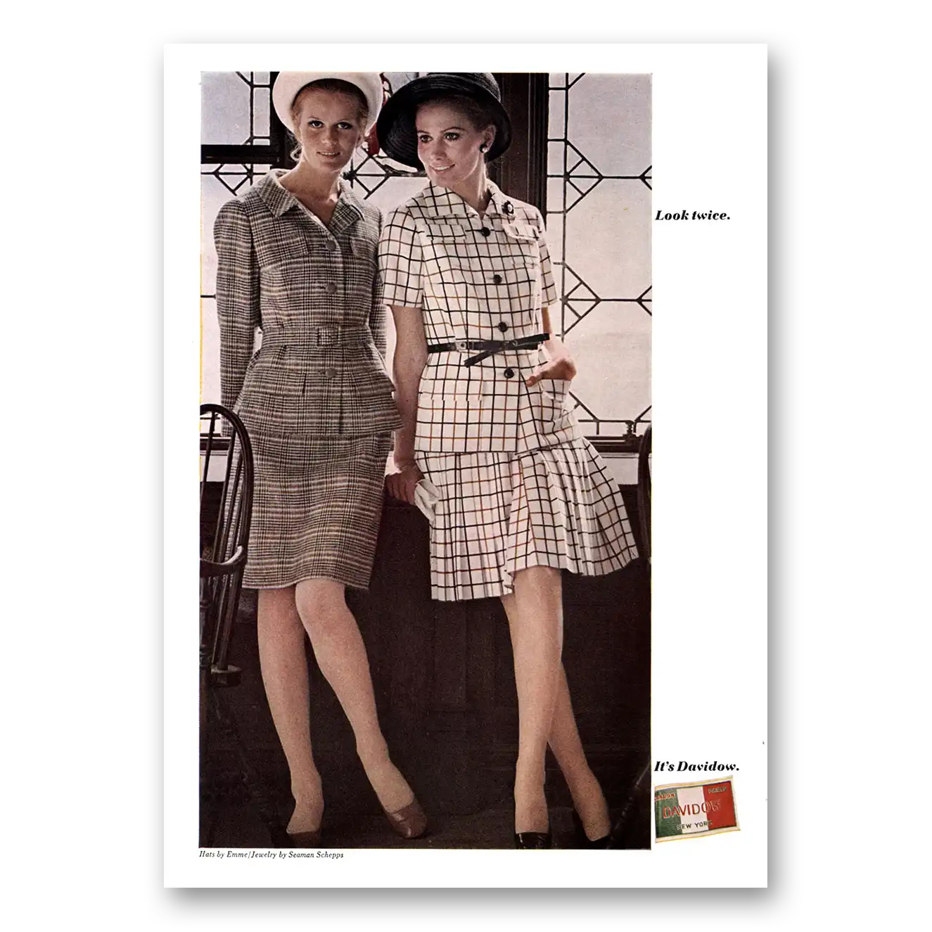 1969 Davidow Look Twice Vintage Magazine Print Ad