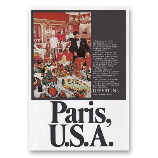 1969 Desert Inn Las Vegas Paris USA Vintage Magazine Print Ad