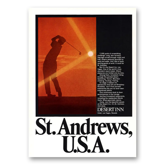 1969 Desert Inn St Andrews USA Vintage Magazine Print Ad