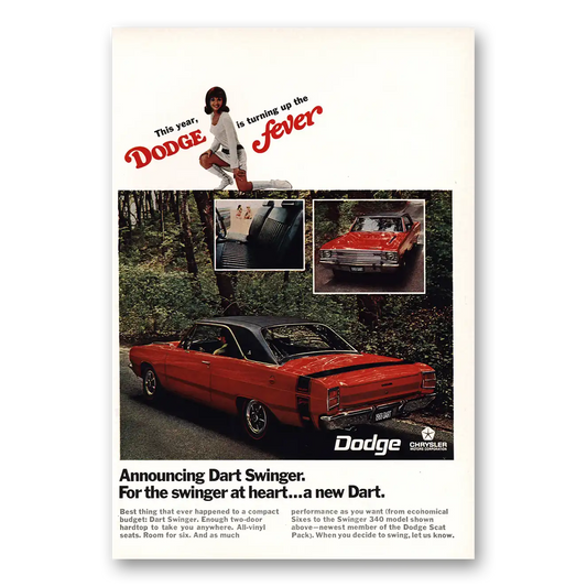 1969 Dodge Dart Dodge Fever Vintage Magazine Print Ad