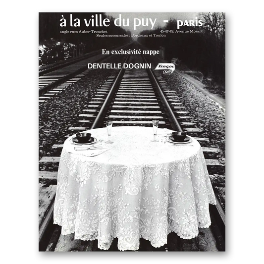 1969 La Ville du Puy Linens Dentelle Dorgnin French Vintage Magazine Print Ad