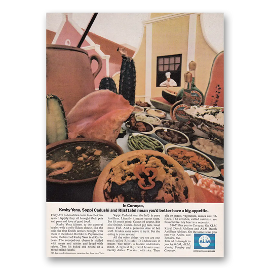 1969 Dutch Antillean Airlines Curacao Keshy Yena Vintage Magazine Print Ad