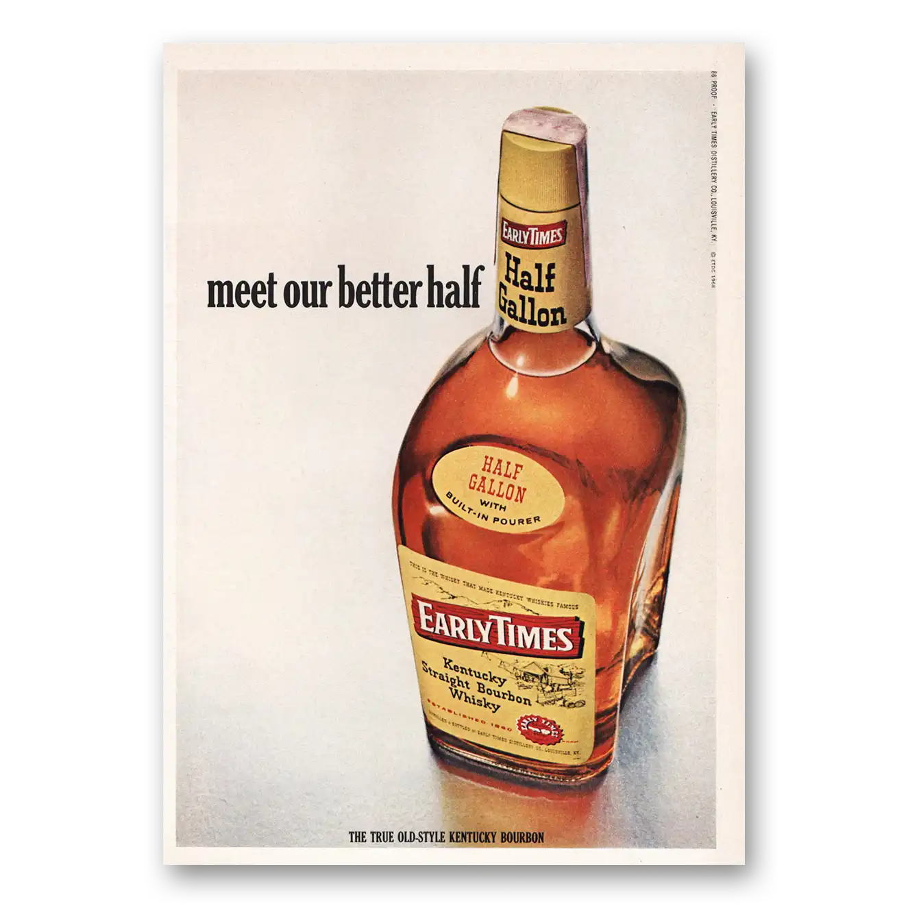 1969 Early Times Whisky Meet Our Better Half Vintage Magazine Print Ad