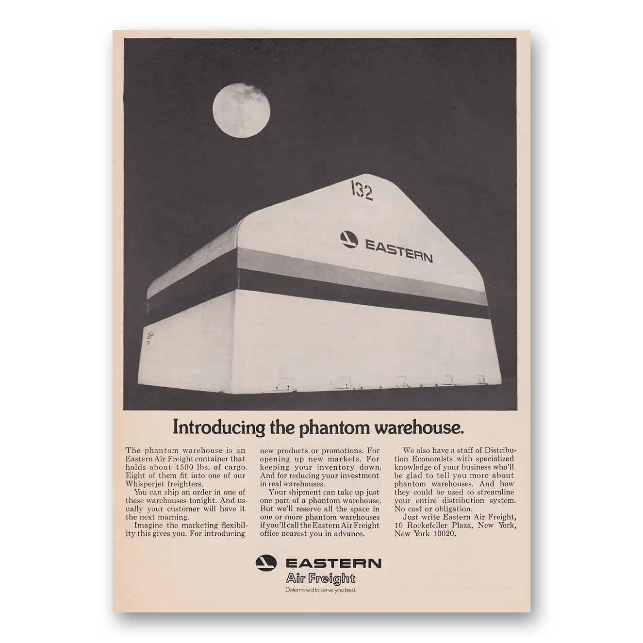 1969 Eastern Airlines Introducing the Phantom Warehouse Air Freight Vintage Magazine Print Ad