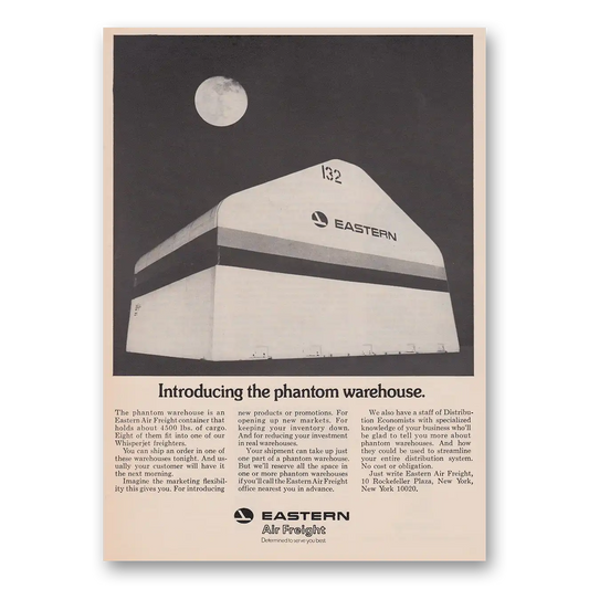 1969 Eastern Airlines Introducing the Phantom Warehouse Air Freight Vintage Magazine Print Ad