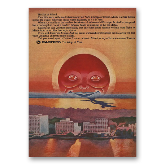 1969 Eastern Airlines Sun of Miami Vintage Magazine Print Ad