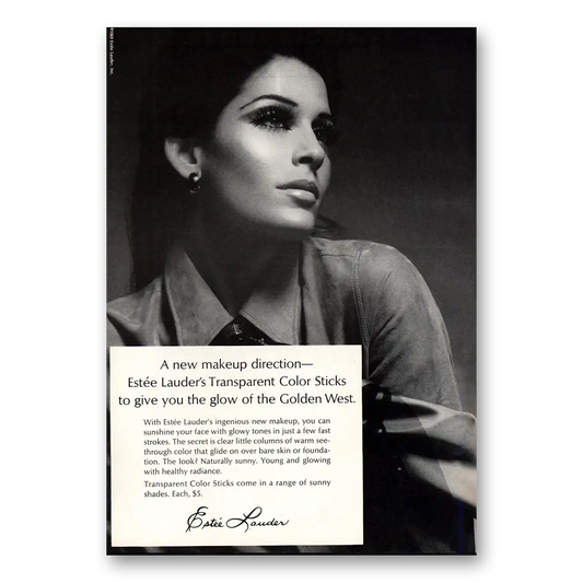 1969 Estee Lauder New Makeup Direction Vintage Magazine Print Ad