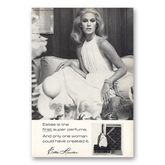 1968 Estee Lauder First Super Perfume One Woman Vintage Magazine Print Ad