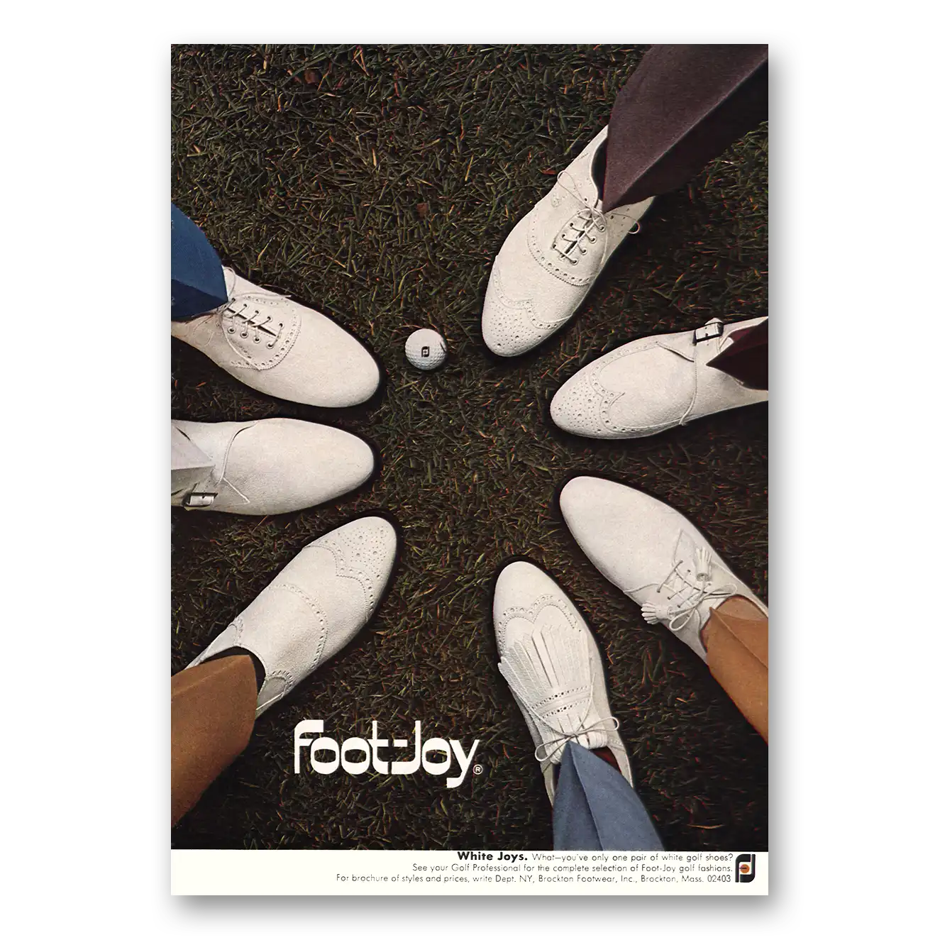 1969 Foot Joy Shoes White Joys Vintage Magazine Print Ad