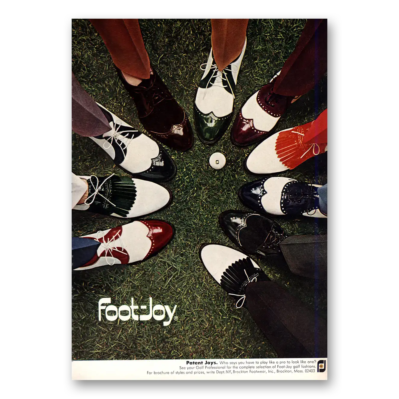 1969 Foot Joy Shoes Golf Shoes Patent Joys Vintage Magazine Print Ad