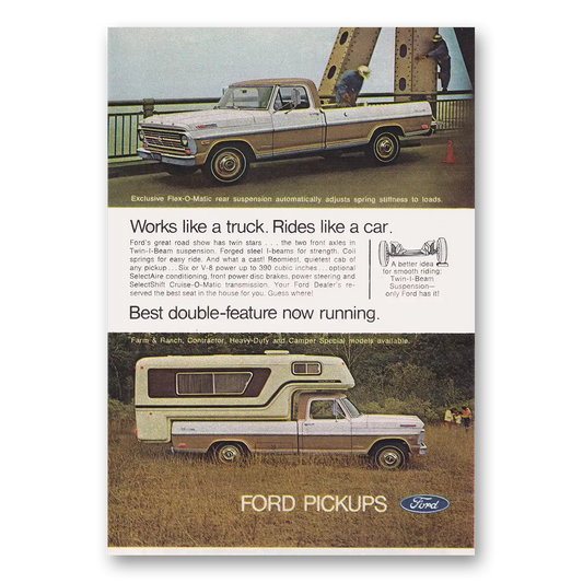 1969 Ford Pickup Works Like a Truck Vintage Magazine Print Ad