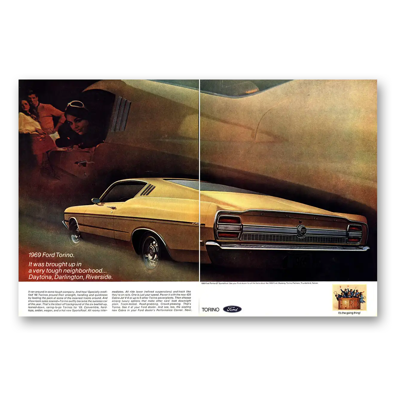 1968 Ford Torino Very Tough Neighborhood Dayton Darlington Vintage Magazine Print Ad