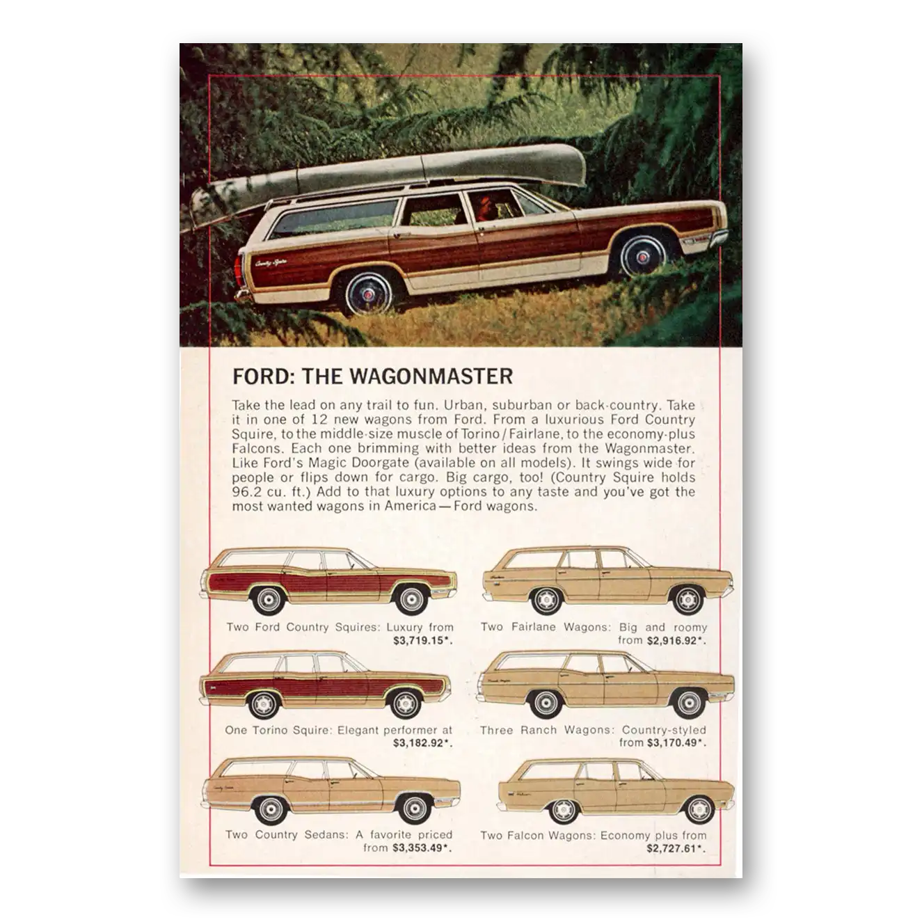 1969 Ford Wagons Wagonmaster Vintage Magazine Print Ad