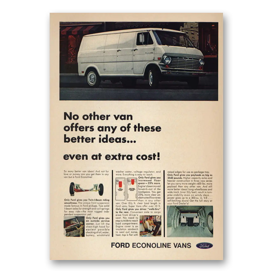 1969 Ford Econoline Van No Other Van Offers Any of These Vintage Magazine Print Ad