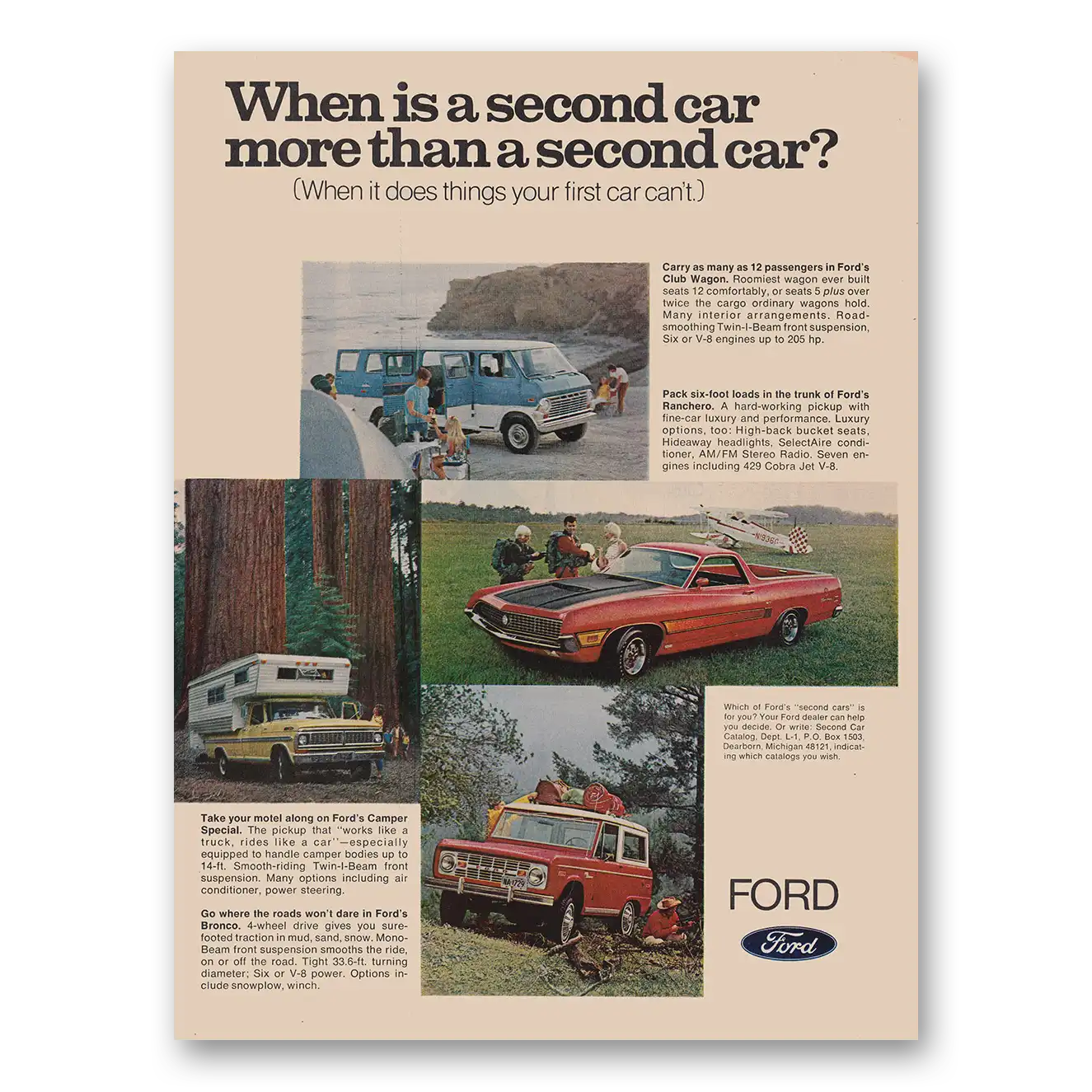 1969 Ford When Is a Second Car More Than a Second Car Vintage Magazine Print Ad