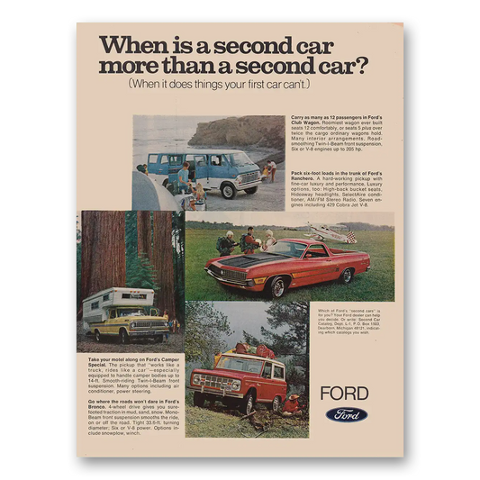 1969 Ford When Is a Second Car More Than a Second Car Vintage Magazine Print Ad