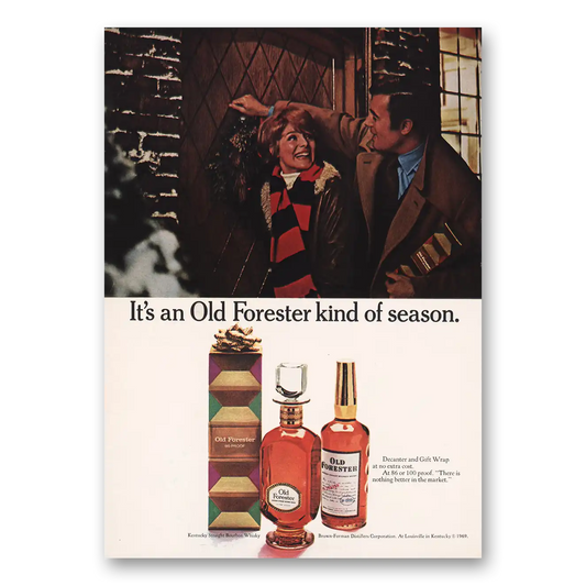 1969 Old Forester Whisky Kind of Season Vintage Magazine Print Ad