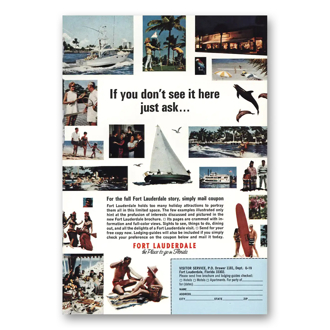 1969 Fort Lauderdale Florida You Don’t See It Here Vintage Magazine Print Ad