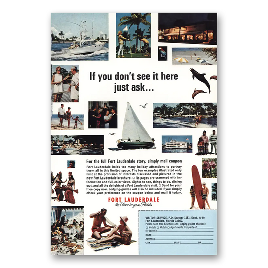 1969 Fort Lauderdale Florida You Don’t See It Here Vintage Magazine Print Ad