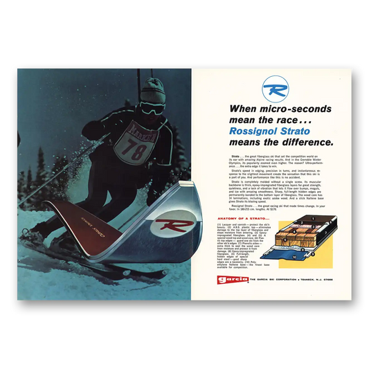 1969 Garcia Ski Boots When Micro Seconds Mean the Race Vintage Magazine Print Ad