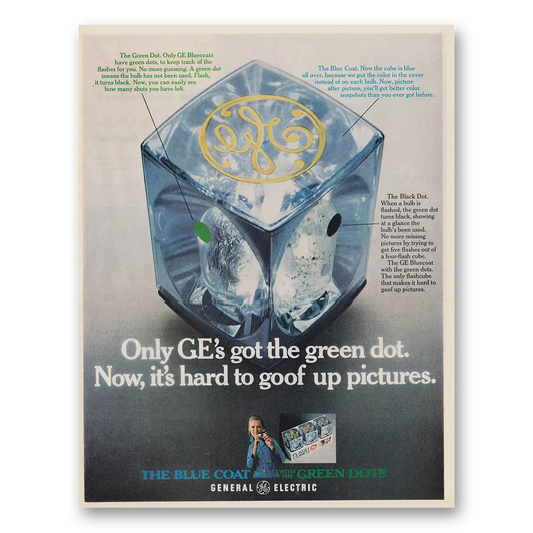 1969 General Electric Green Dot Vintage Magazine Print Ad