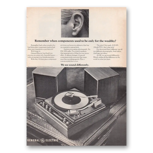 1969 General Electric Stereo Components Components Used to Be Only for the Wealthy Vintage Magazine Print Ad