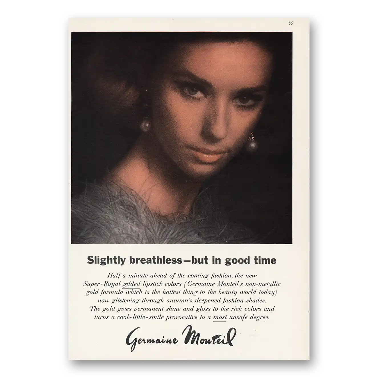 1969 Germaine Monteil Slightly Breathless Vintage Magazine Print Ad