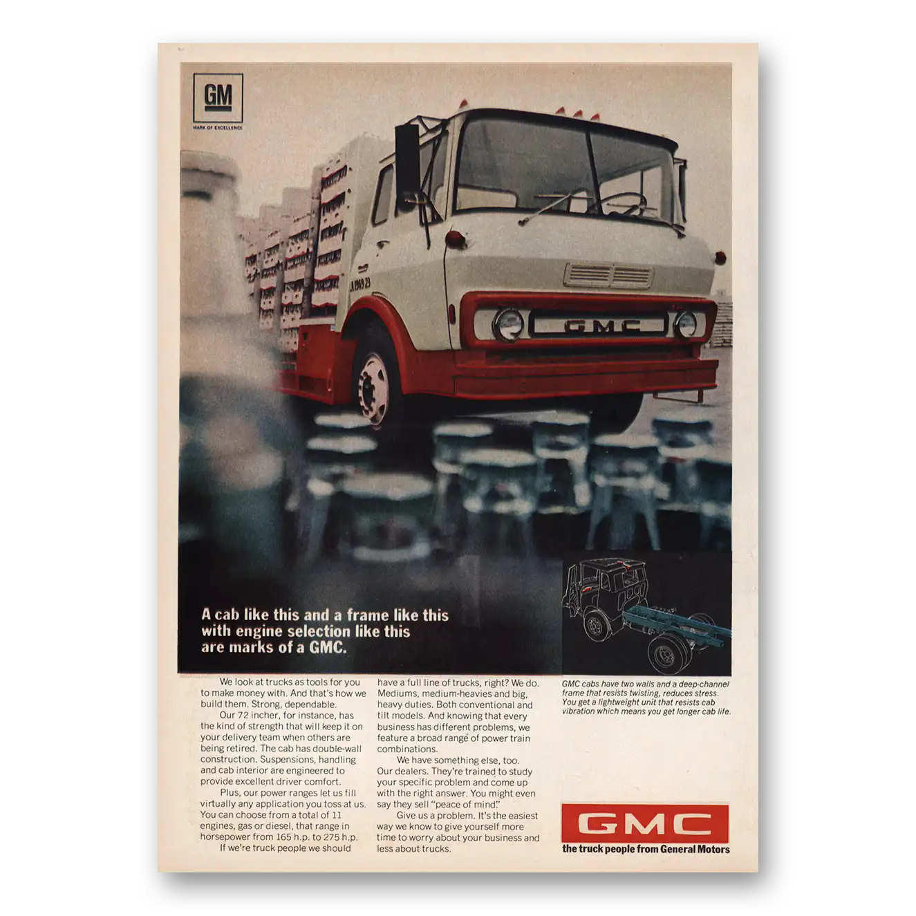 1969 GMC Trucks Cab Like This Frame Like This Vintage Magazine Print Ad