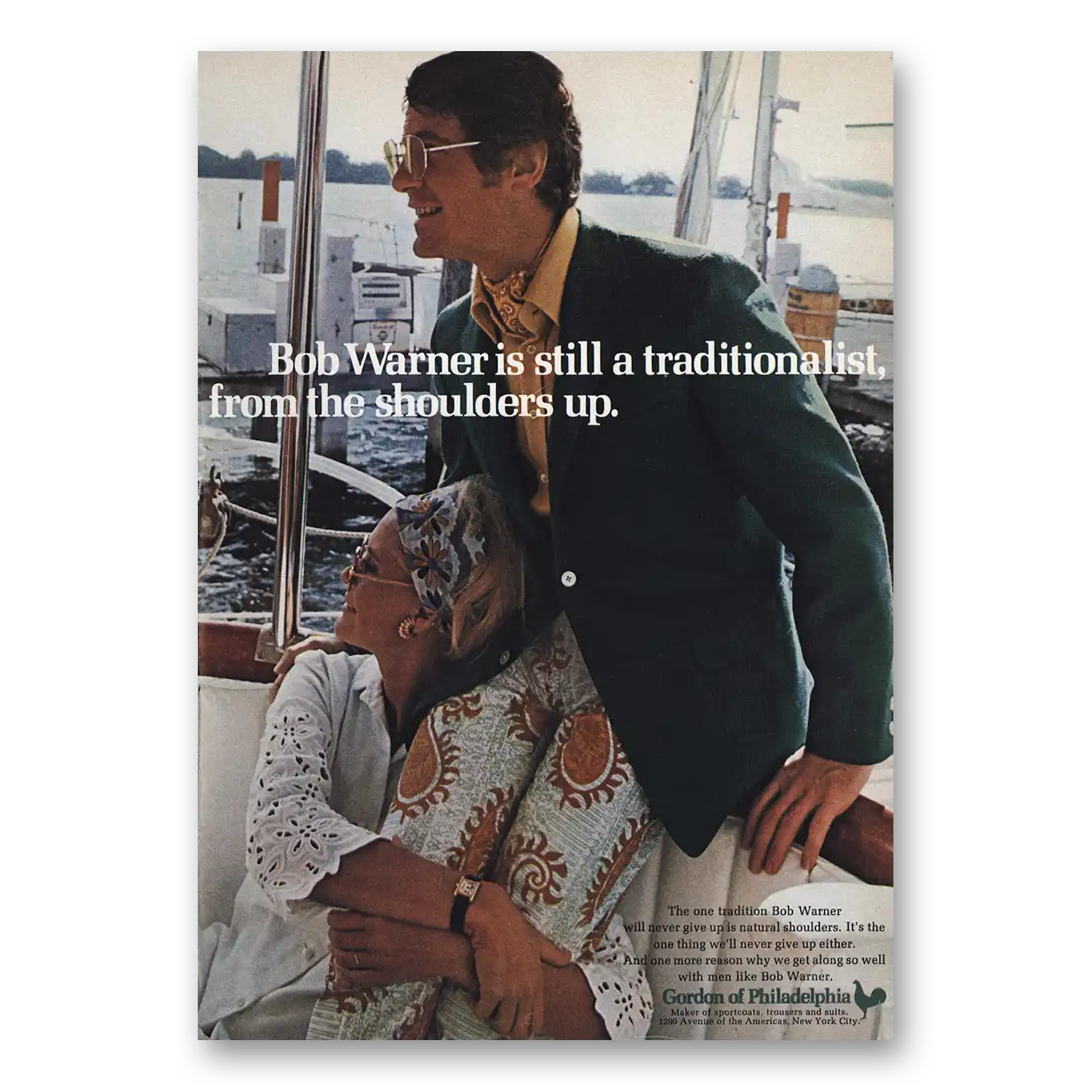 1969 Gordon of Philadelphia Bob Warner Still a Traditionalist Vintage Magazine Print Ad