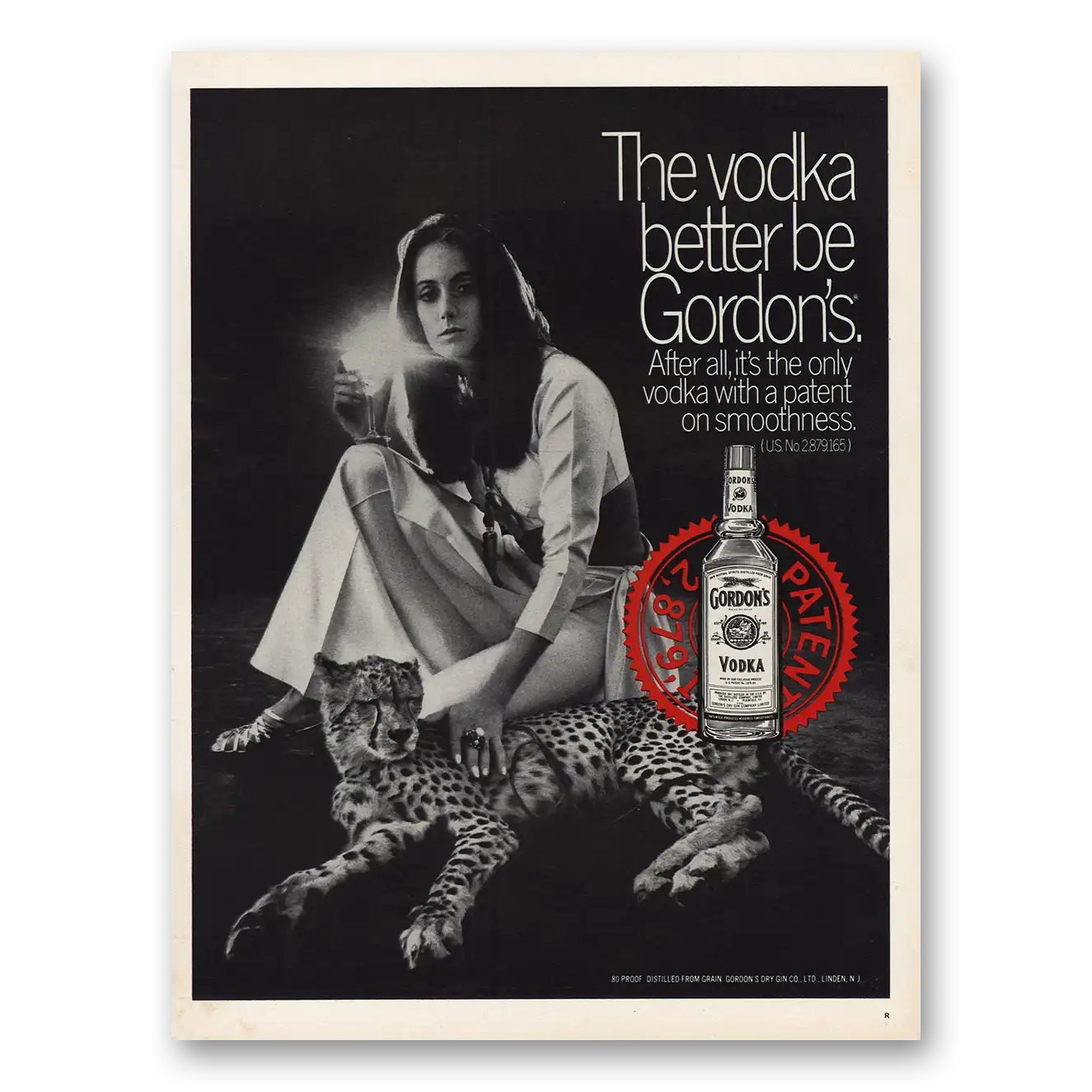 1969 Gordons Gin Patent On Smoothness Vintage Magazine Print Ad