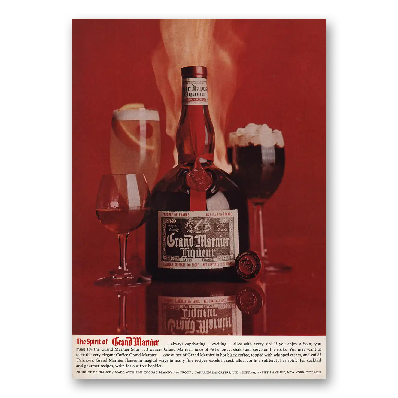 1969 Grand Marnier Spirit Always Captivating Vintage Magazine Print Ad