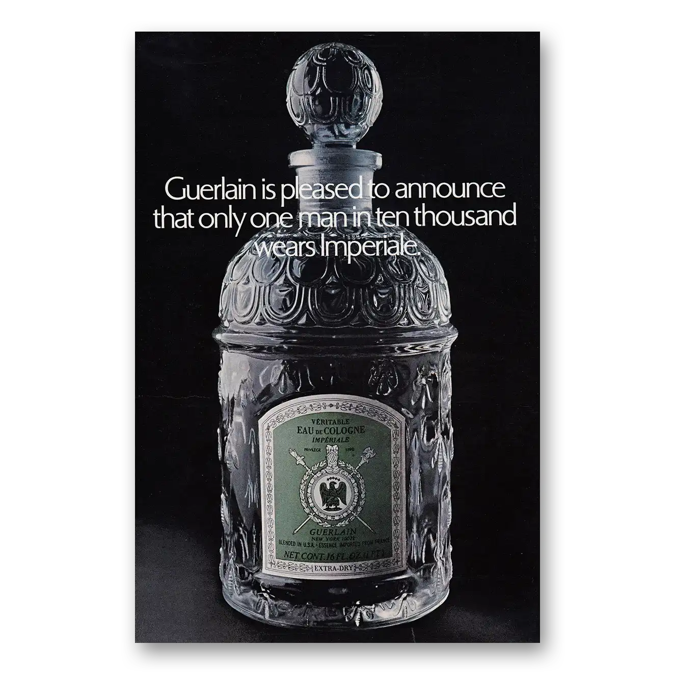 1969 Imperiale Cologne Only One Man In Ten Thousand Vintage Magazine Print Ad