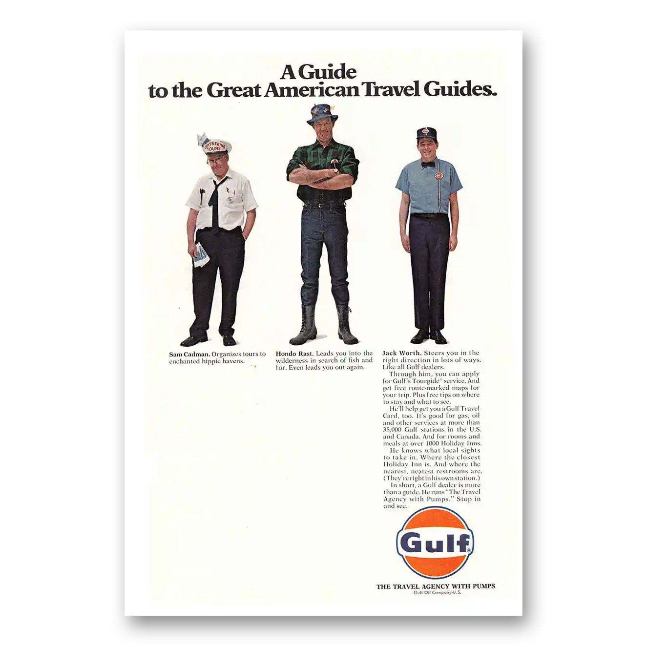 1969 Gulf Oil Great American Travel Guides Vintage Magazine Print Ad