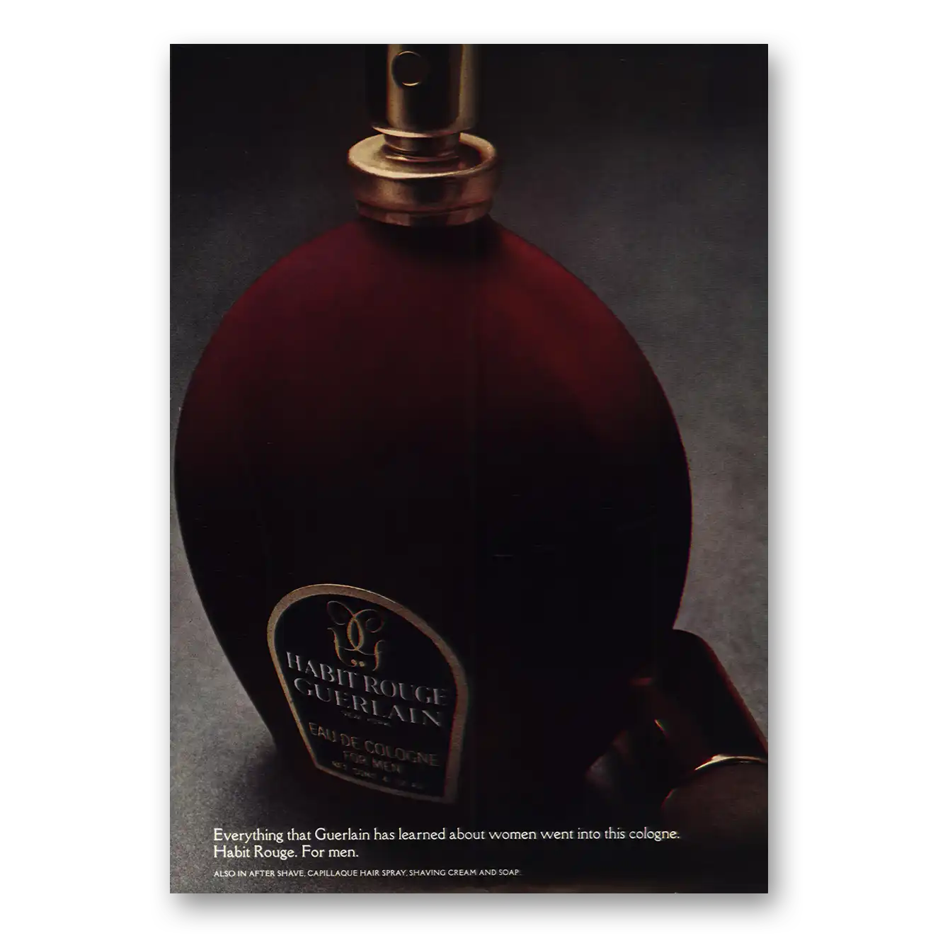 1969 Habit Rouge Cologne Everything Guerlain Has Learned Vintage Magazine Print Ad