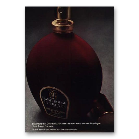 1969 Habit Rouge Cologne Everything Guerlain Has Learned Vintage Magazine Print Ad