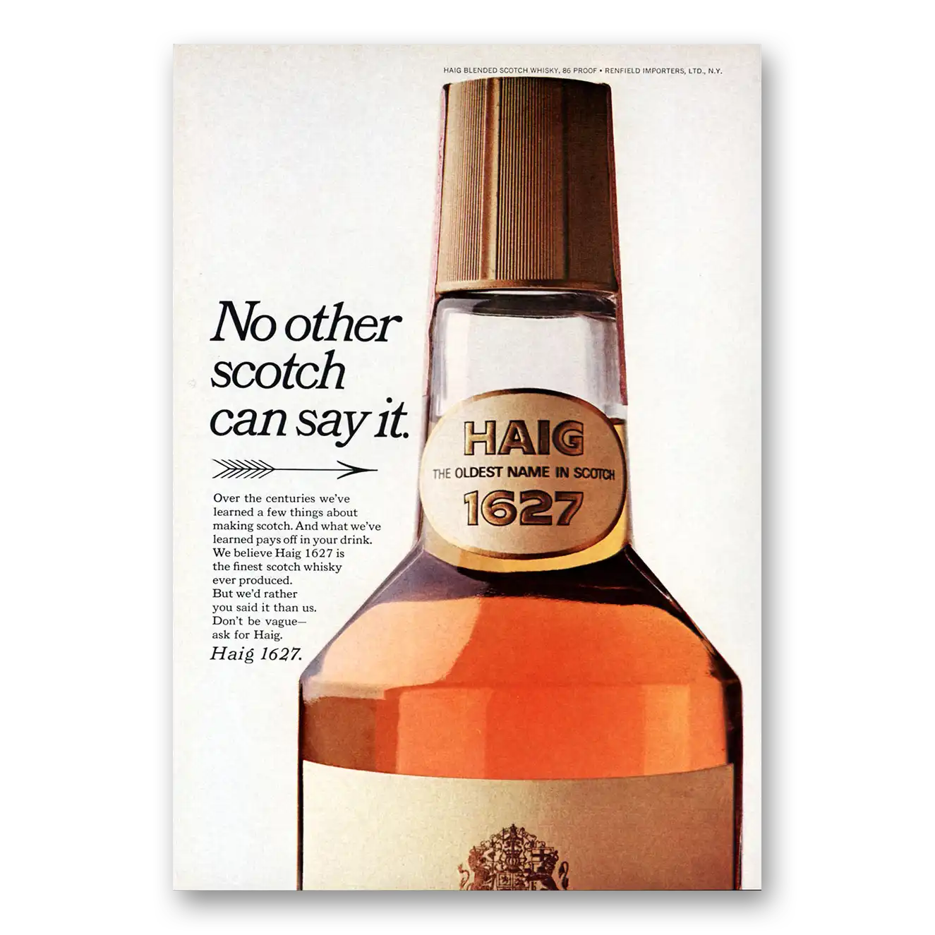 1969 Haig & Haig No Other Scotch Can Say It Vintage Magazine Print Ad